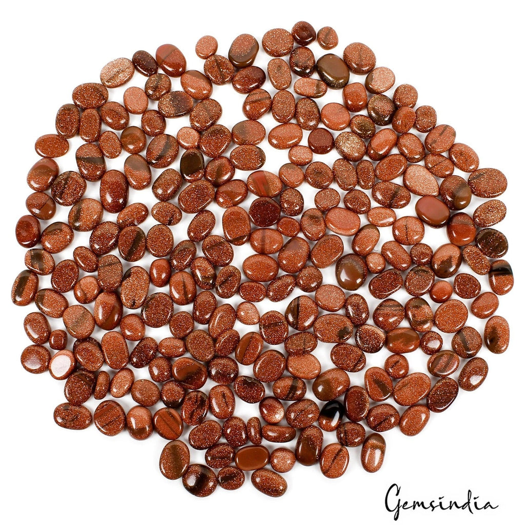 1000 Cts/210 Pcs Natural Untreated Brown Glittering Sunstone Oval Cab Gems Lot