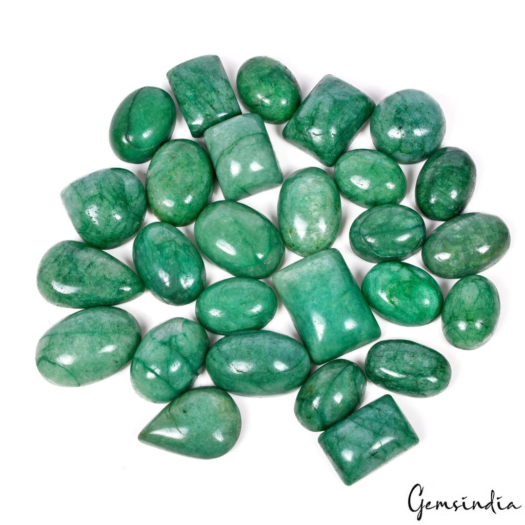 Emerald Lot, Cabochon, Green — 27 Pieces, 16mm to 22mm, 500 Ct, Brazil