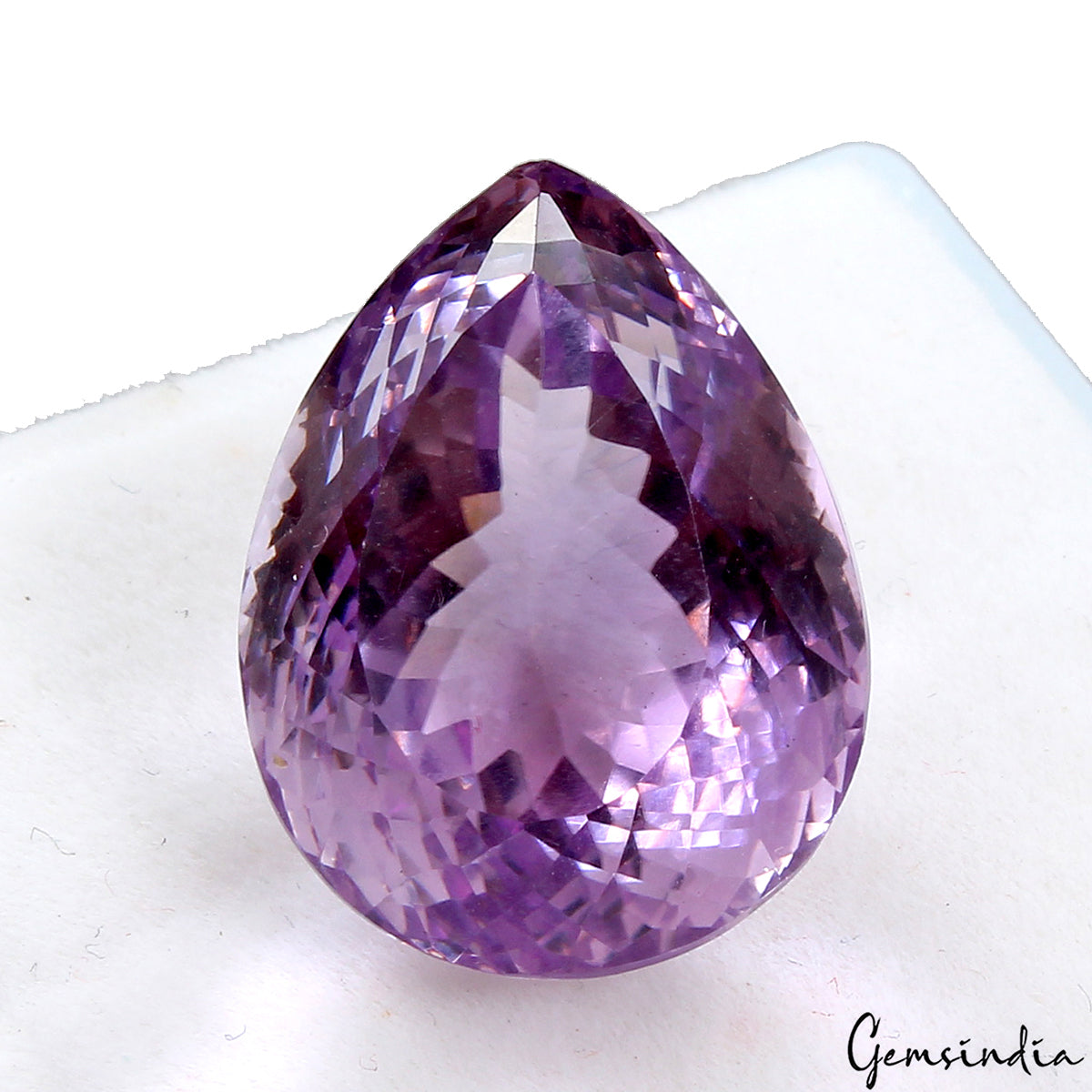 Eye clean 36.70 Ct Purple Amethyst Pear Shape Certified Natural Gemstone, Brazil