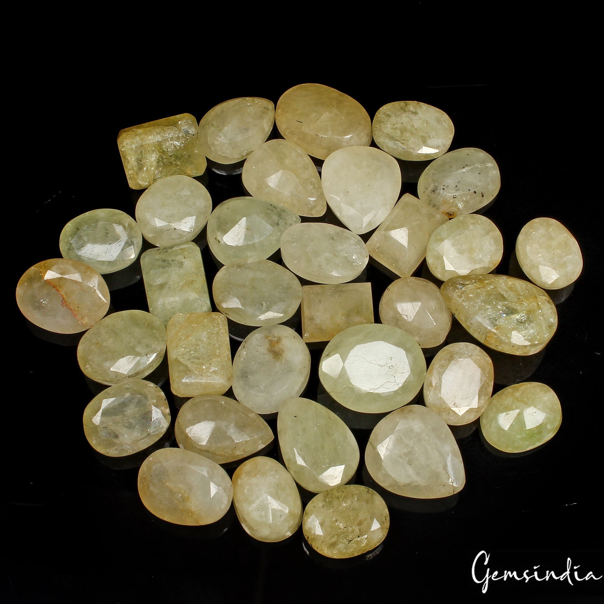 470 Ct/33 Pcs Natural Untreated Heliodor Yellow Beryl Mix Cut 13-23mm Gemstones