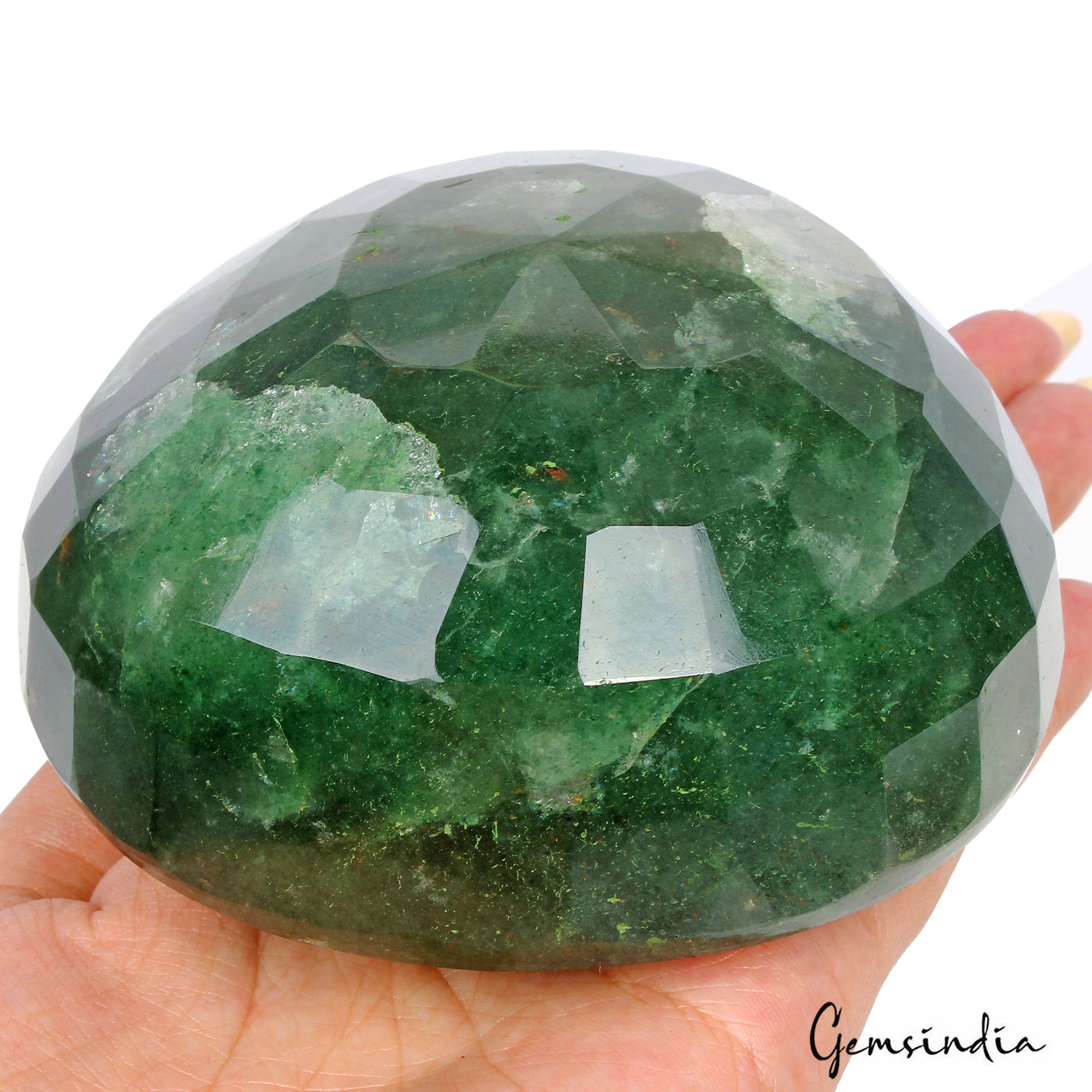 Strawberry Quartz Loose Gemstone, Green — 100 x 100 x 55mm, 3830 Ct, Madagascar