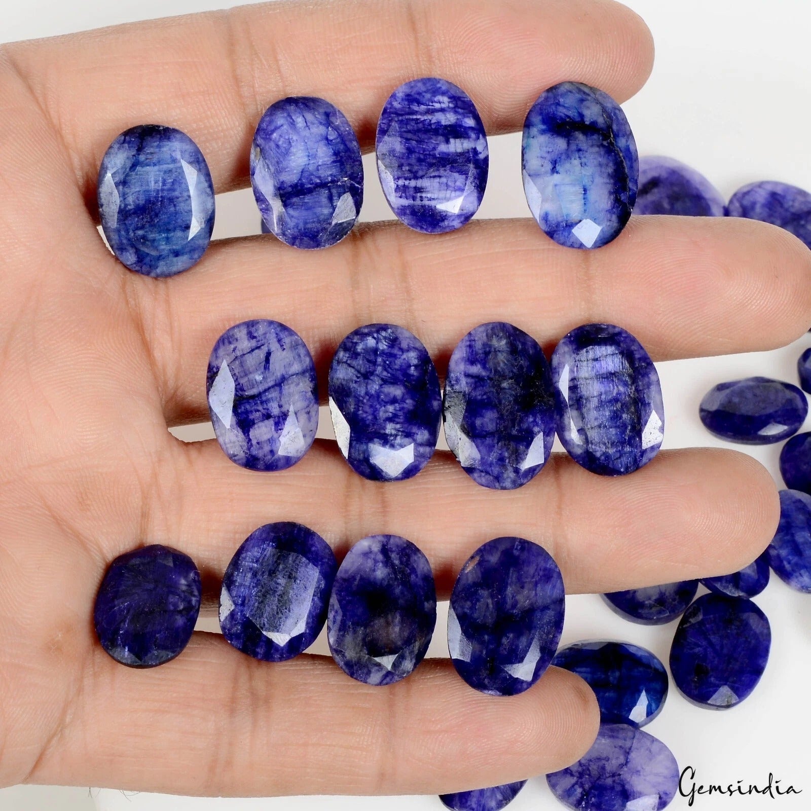 287.80 Ct/32 Pcs Natural Blue Beryl Oval Faceted Loose Jewelry Making Gemstone