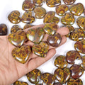 Super Wholesale 2500 Cts/39 Pcs Natural Untreated Fruit Jasper Heart Shape Gems