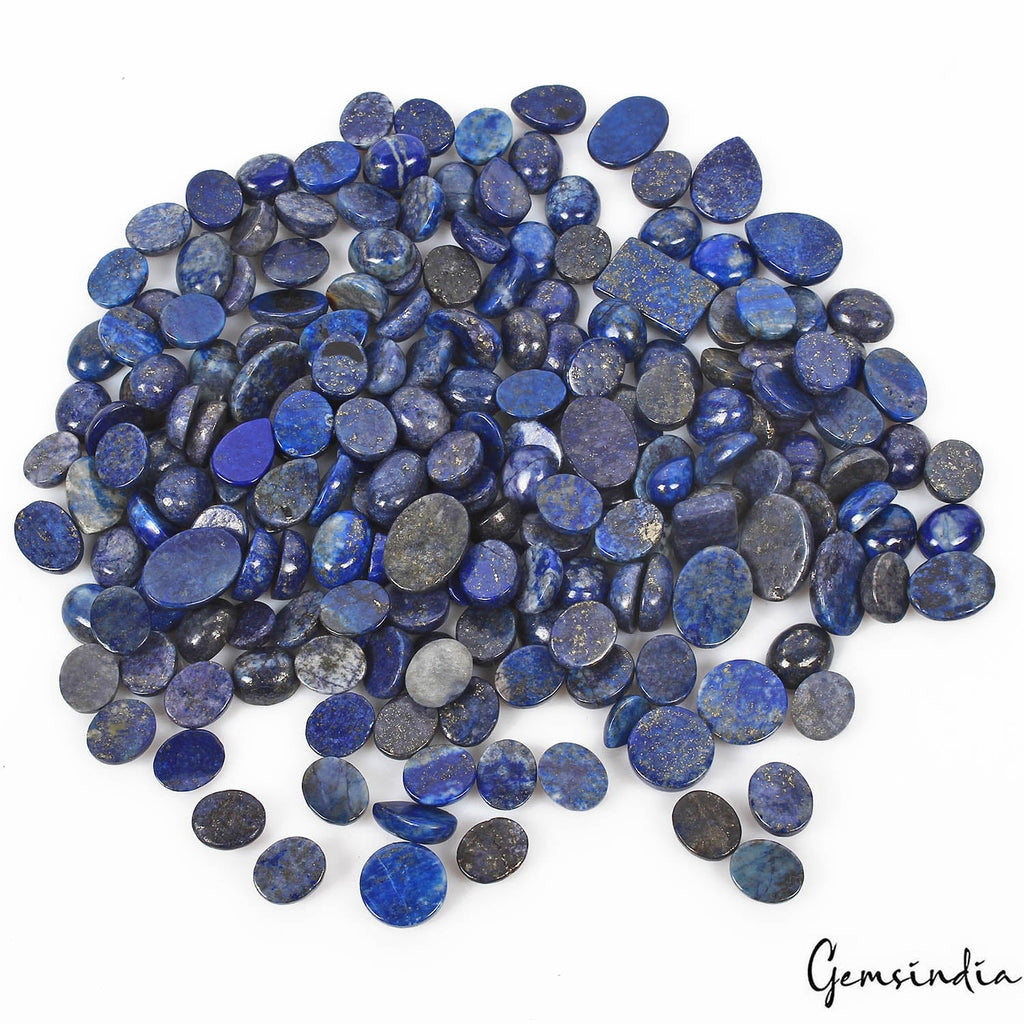 1270 Ct/198 Pcs Natural Blue Gold Pyrite Lapis Lazuli Mix Cab Wholesale Gems Lot