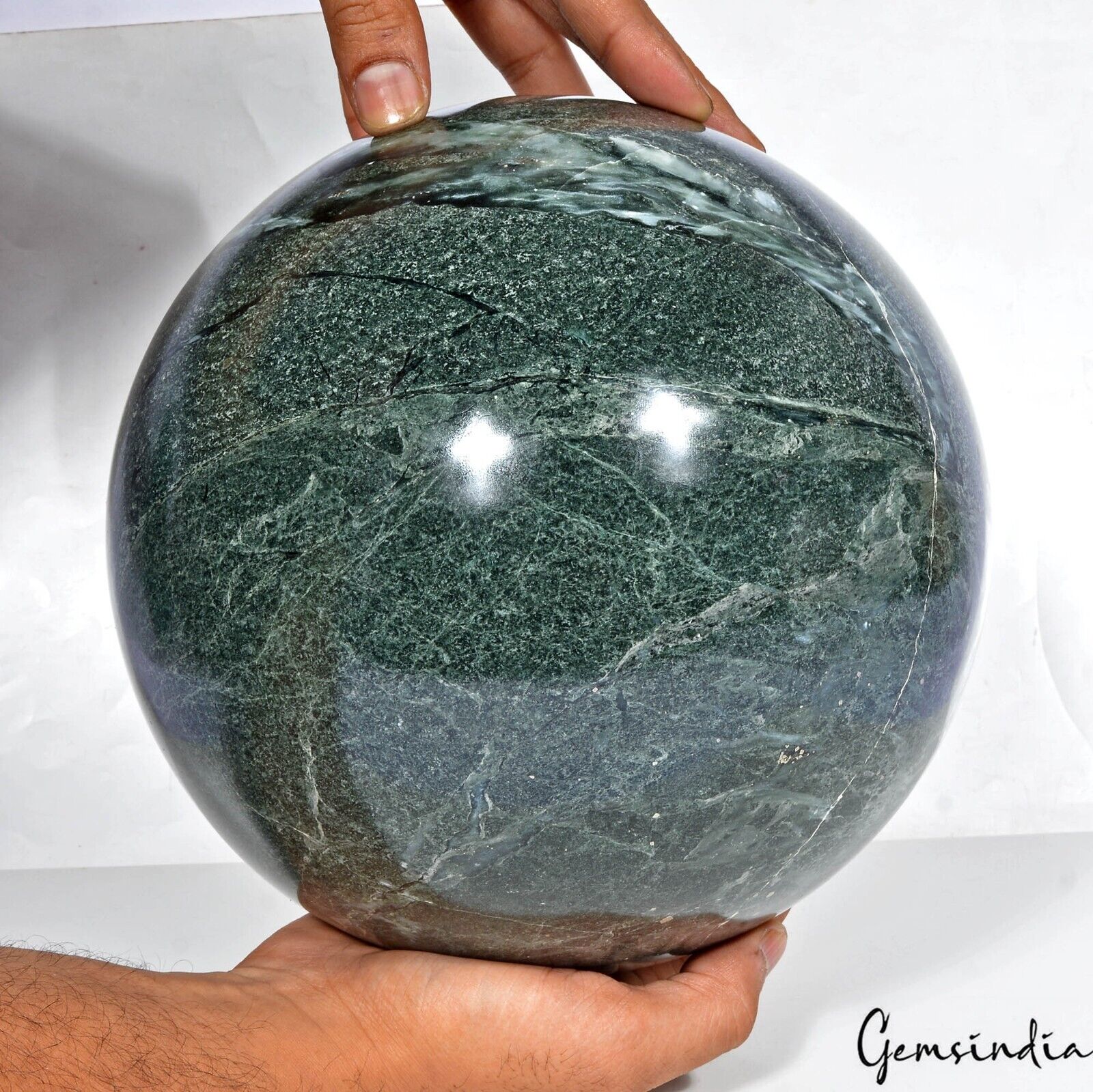 33.28 LB Natural Green Opal Sphere Crystal Ball Mineral Specimen Healing 8.5"