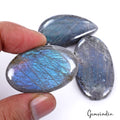 216.40 Ct Natural Labradorite Blue With Silver Shine Loose Gemstone Lot 3 Pcs