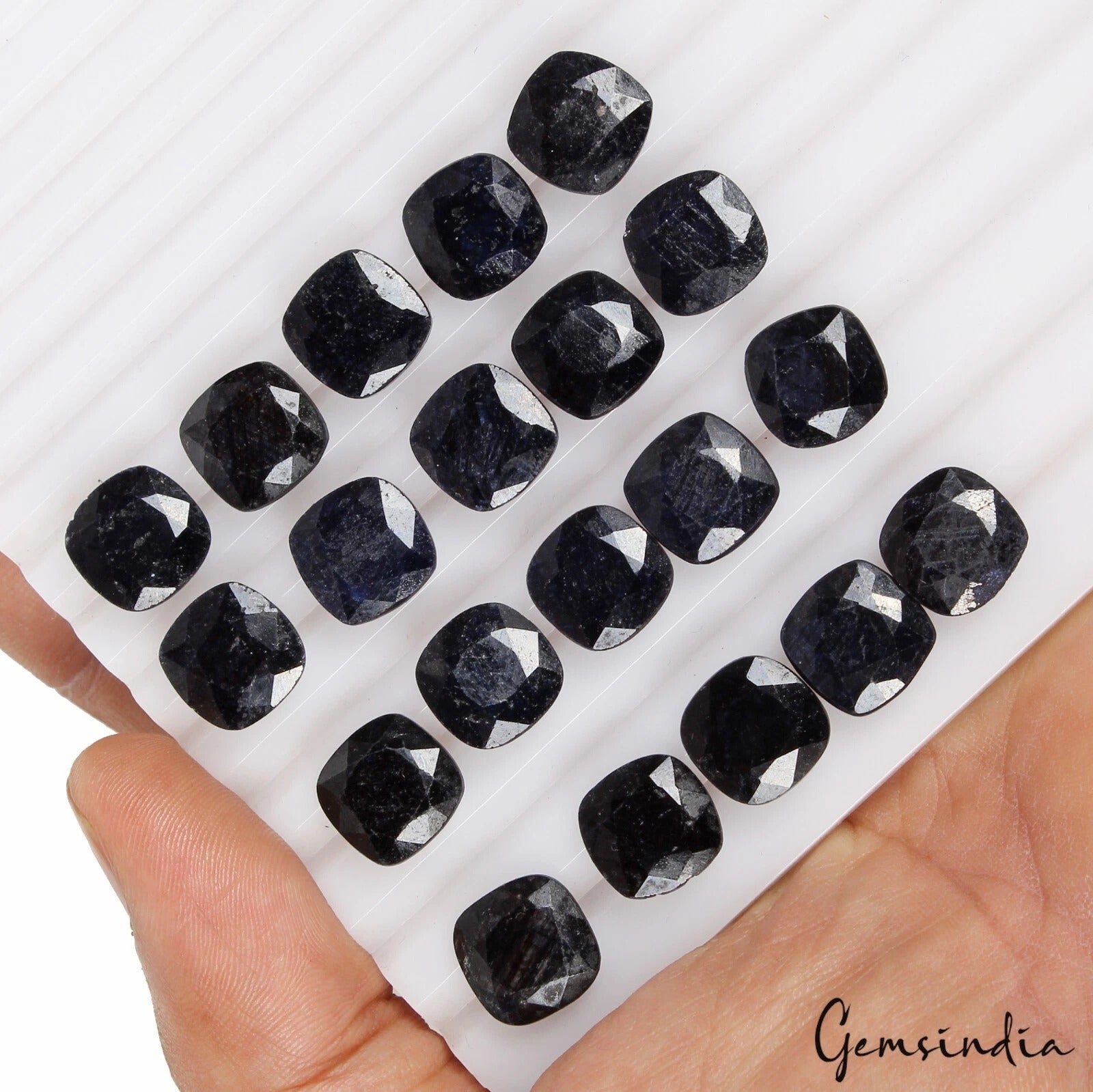 Certified 149.80 Cts/20 Pcs Natural Blue Sapphire Cushion Calibrated 12mm Gems