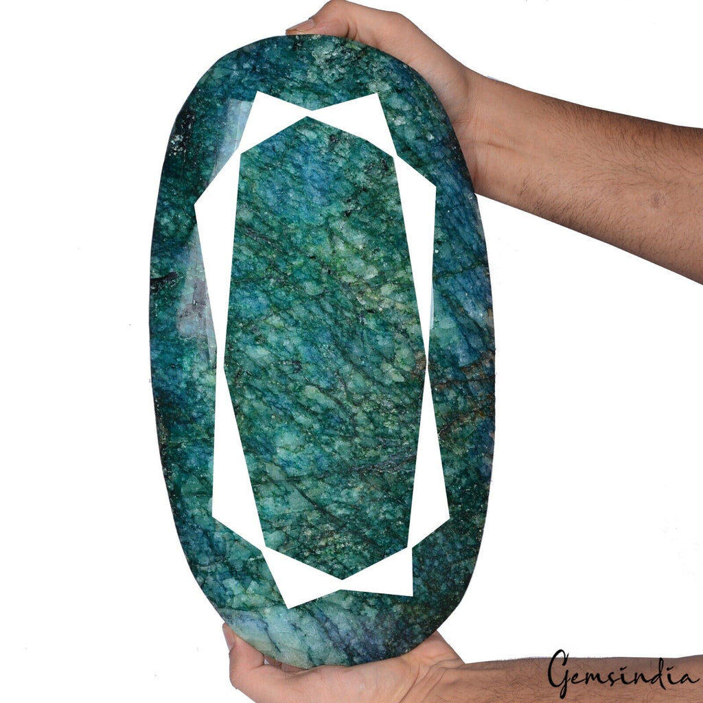 Huge 9.8 Kilo Natural Green Brazilian Emerald Collectors Grade Large Gemstone