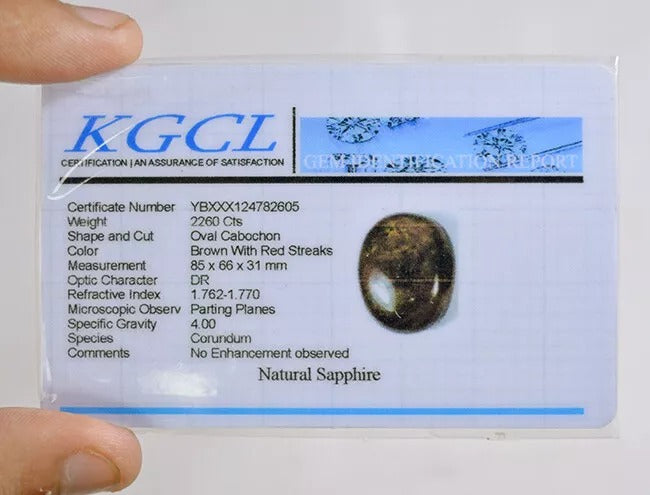Certified 2260 Ct Natural Untreated Brown Sapphire Oval Cab Earth Mined Gemstone