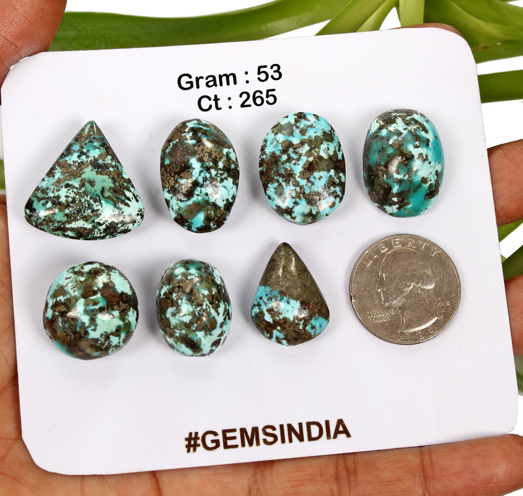 7 Persian Turquoise Neyshabur Cabochon Lot, Not Stabilized, %100 Natural 20-26mm