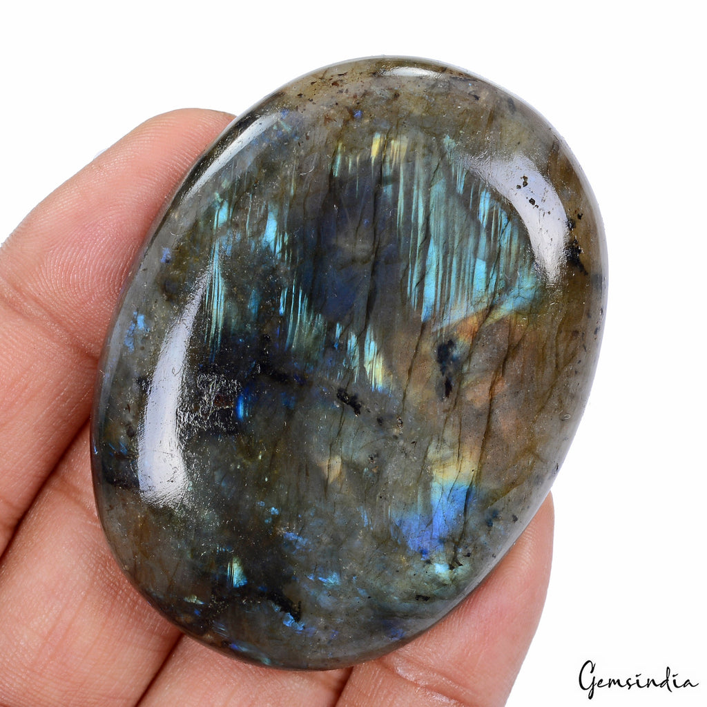 300 Ct Natural Untreated Blue Shine Labradorite Oval Cab Loose Gem For Pendant