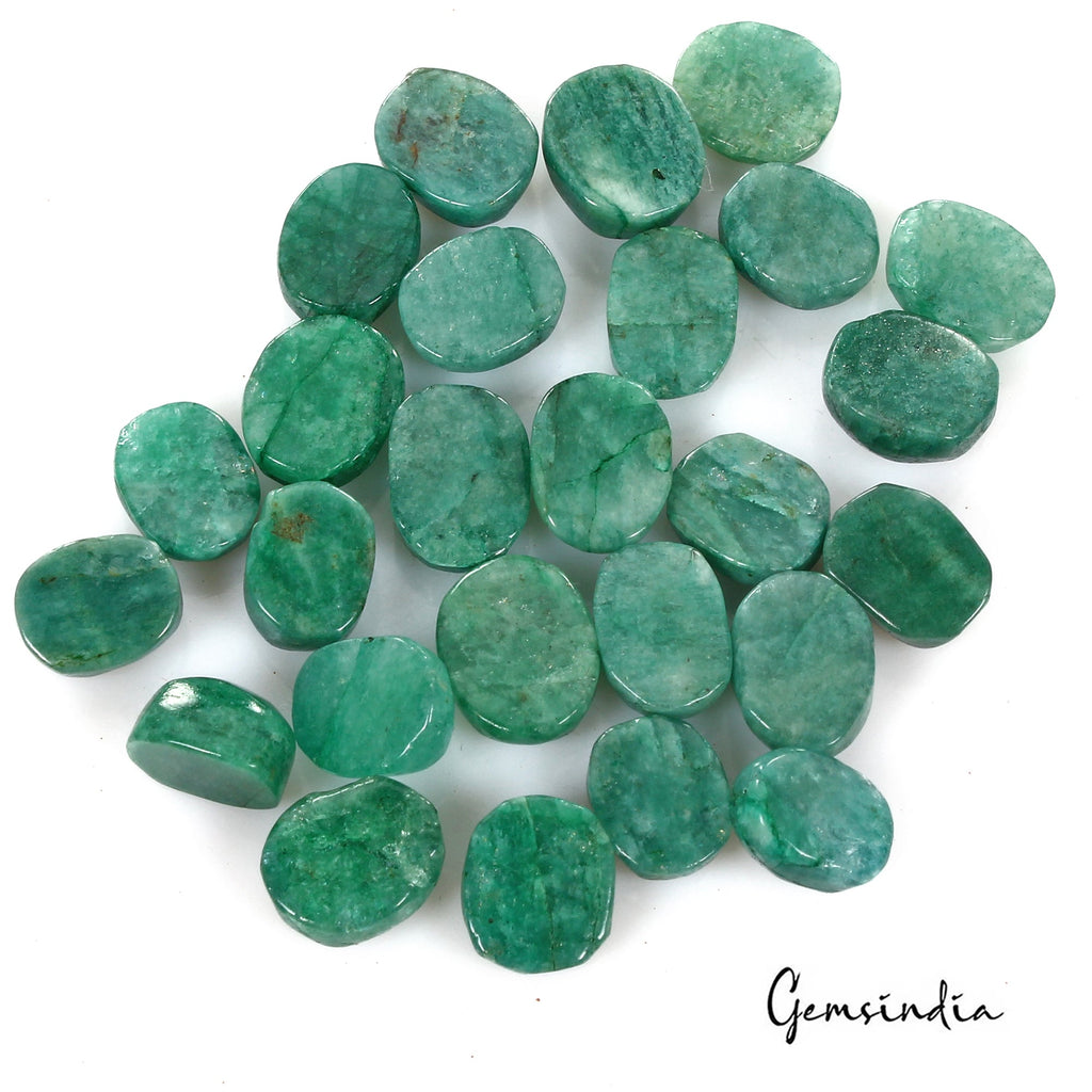 Certified 126.90 Cts/26 Pcs Natural Brazilian Green Emerald Oval Cab Loose Gems