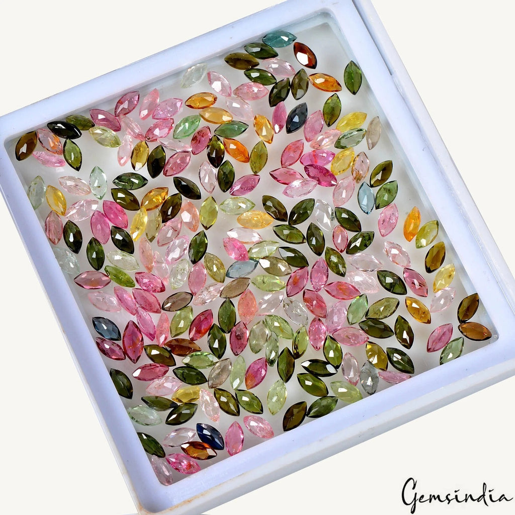 Tourmaline Lot, Loose Gemstone, Untreated, Multi Color — 200 Pieces, 5x2.5mm, 28.50 Ct, Mozambique