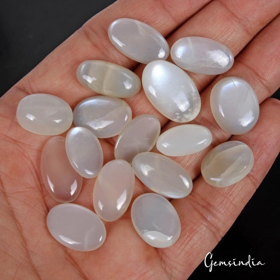 16 Pcs Lot ~ Silky Moonstone Oval Cabochon 100% Natural Loose Gemstones 133.40Ct