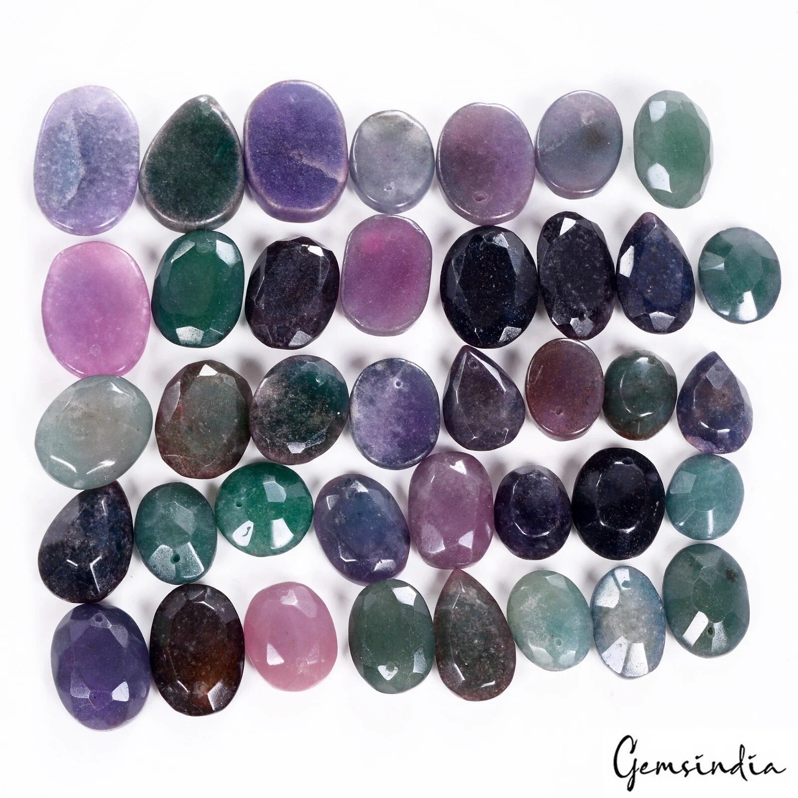 880 Cts/39 Pcs Natural Multi Color Onyx Mix Cut Drill Beads Loose Wholesale Gems