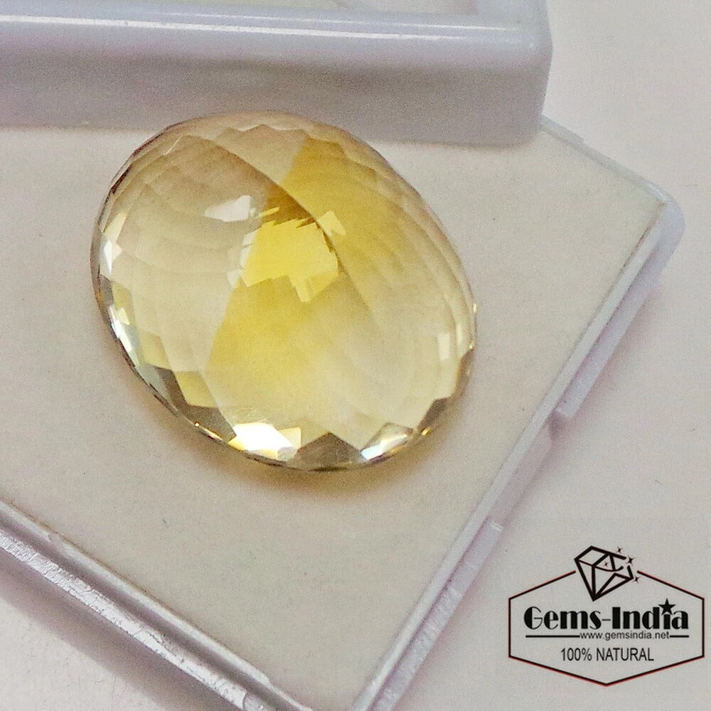 Citrine Loose Gemstone, Untreated, Yellow — 27x23x16 mm, 69.00 Ct, Brazil