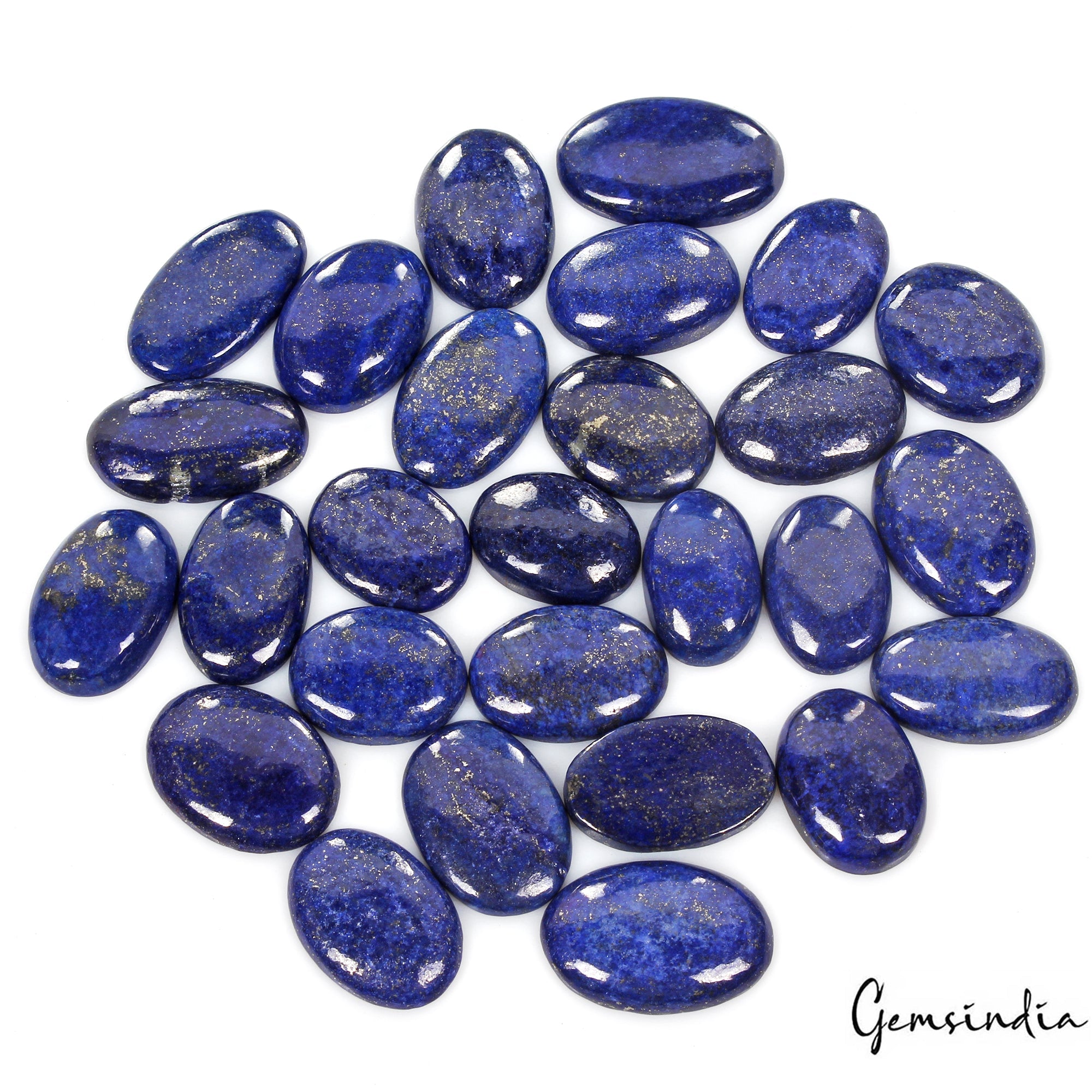 1000 Cts/27 Pcs Natural Blue Lapis Lazuli Gold Flecks Oval Loose Wholesale Gems