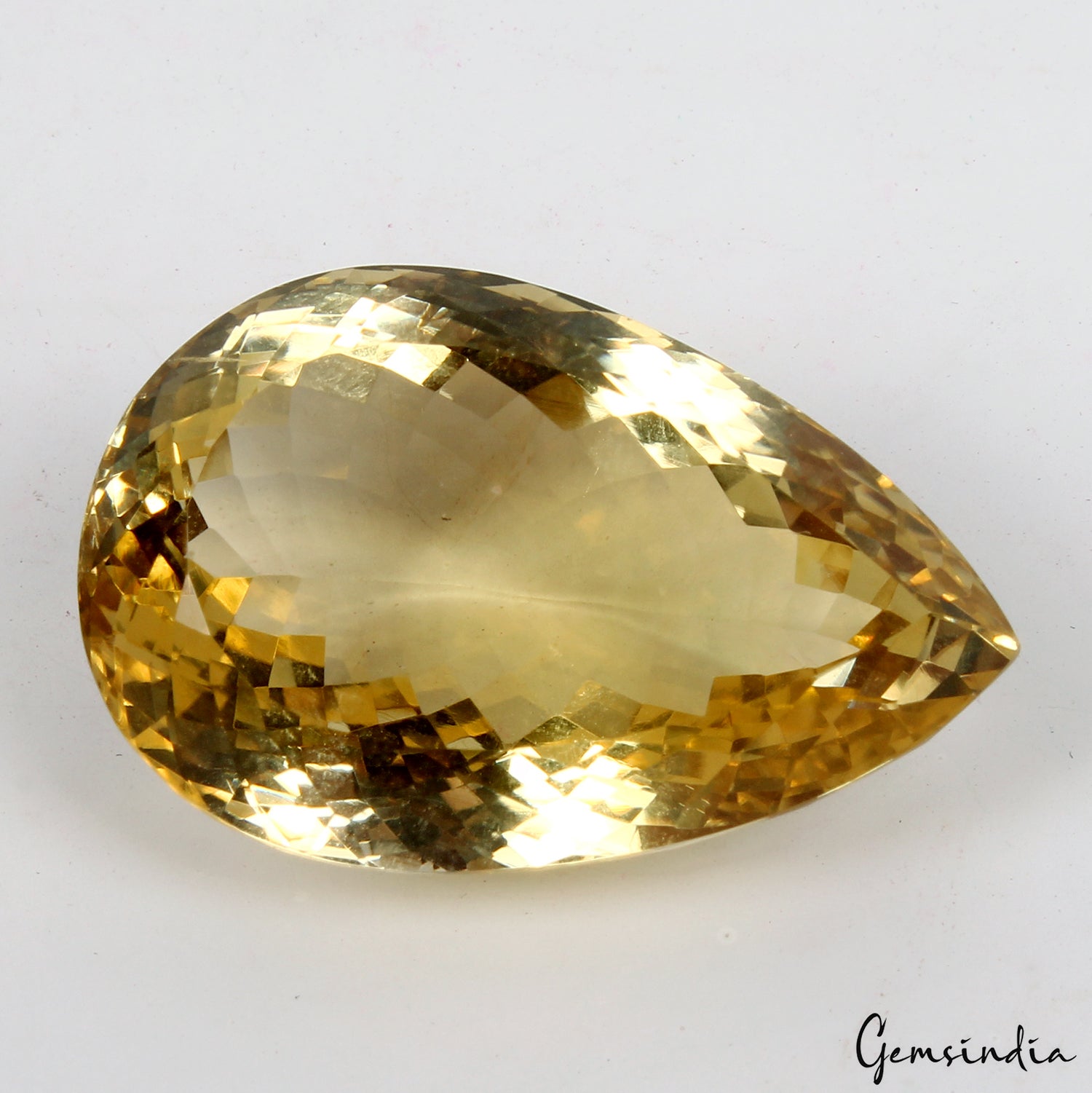 Citrine Loose Gemstone, Pear Cut, Untreated — 31x21x14 mm, 57.20 Ct, Brazil
