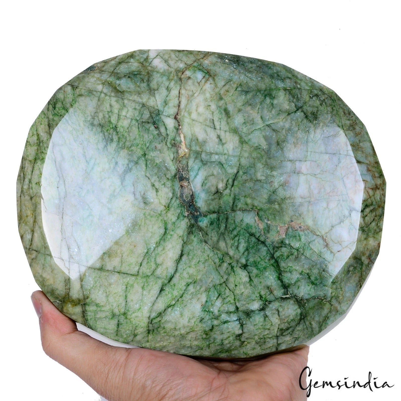 Huge3.3 Kg Natural Brazilian Green Emerald Oval Earth Mined Museum Size Gemstone