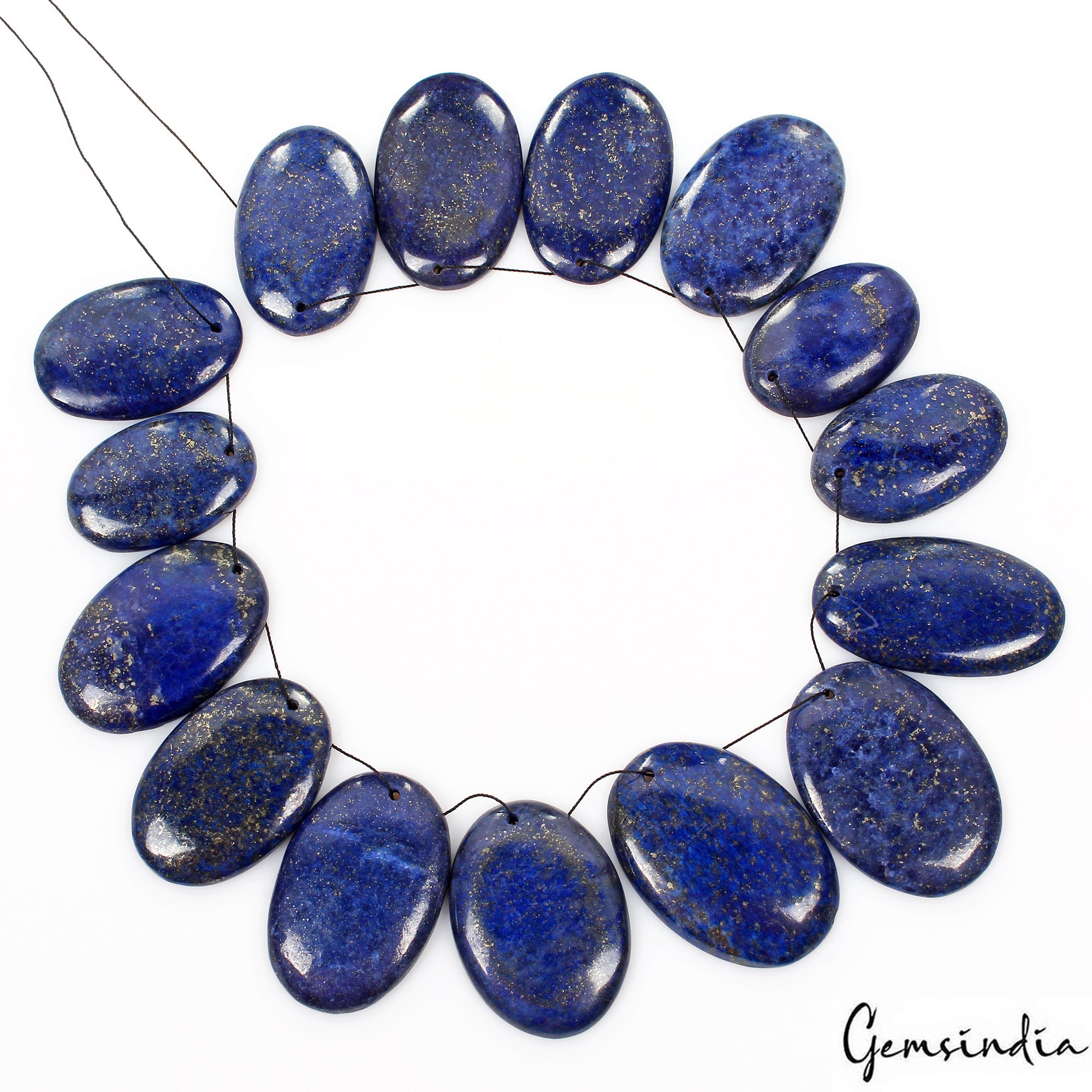 700 Cts/9 Pcs Natural Blue Gold Pyrite Lapis Lazuli Drilled Beads/Briolettes Lot