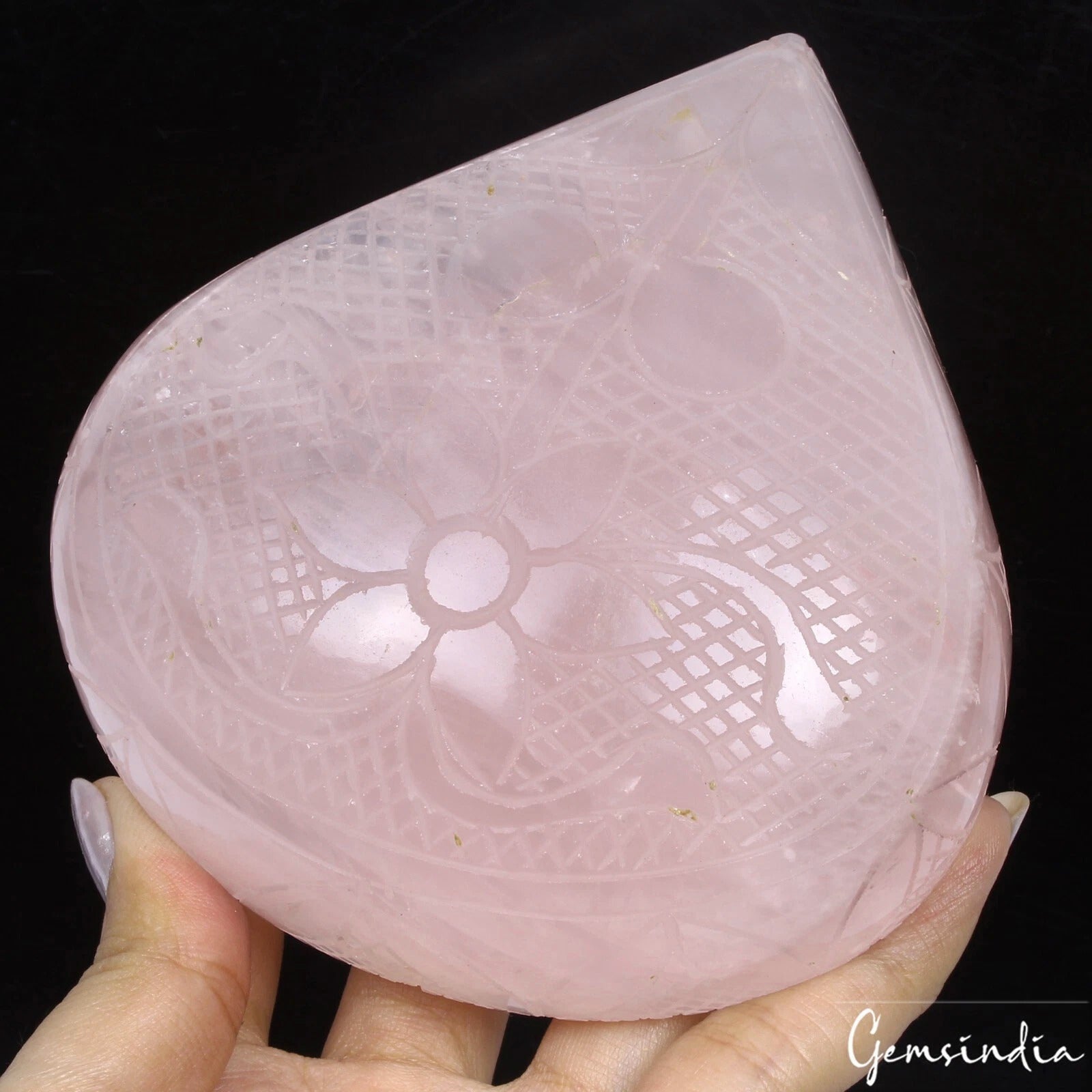 3650 Cts Natural Pink Rose Quartz Hand Crafted Loose Magnificent Pear Gemstone