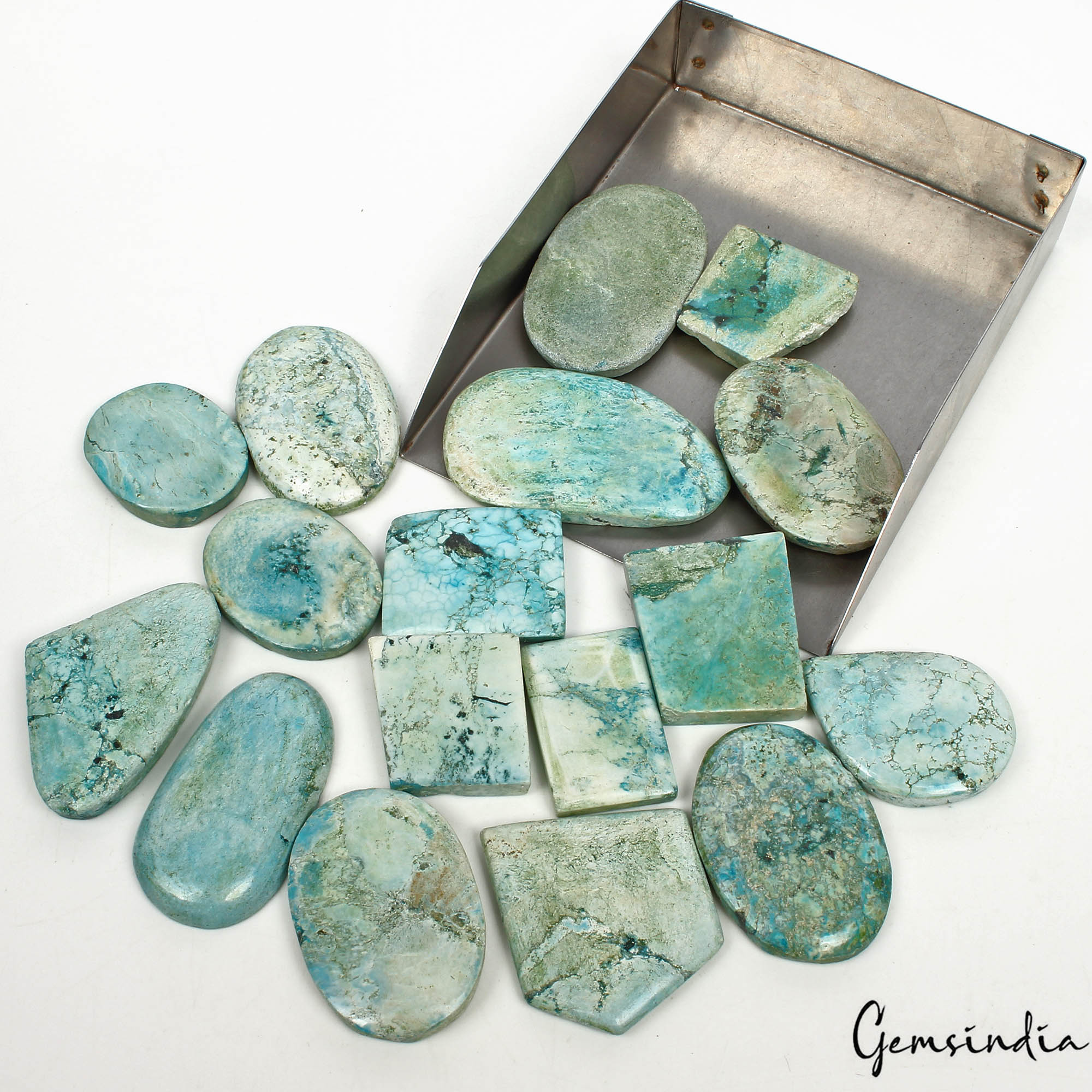 1180 Ct/17 Pcs Natural Designer Blue Turquoise Fancy Cab Loose Wholesale Gem Lot