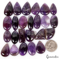 24 Pcs Natural Purple Amethyst 23mm-33mm Mix Cabochon Untreated Loose Gemstones