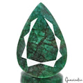 Certified 680 Ct Natural Brazilian Green Silver Shine Emerald Pear Cut Loose Gem