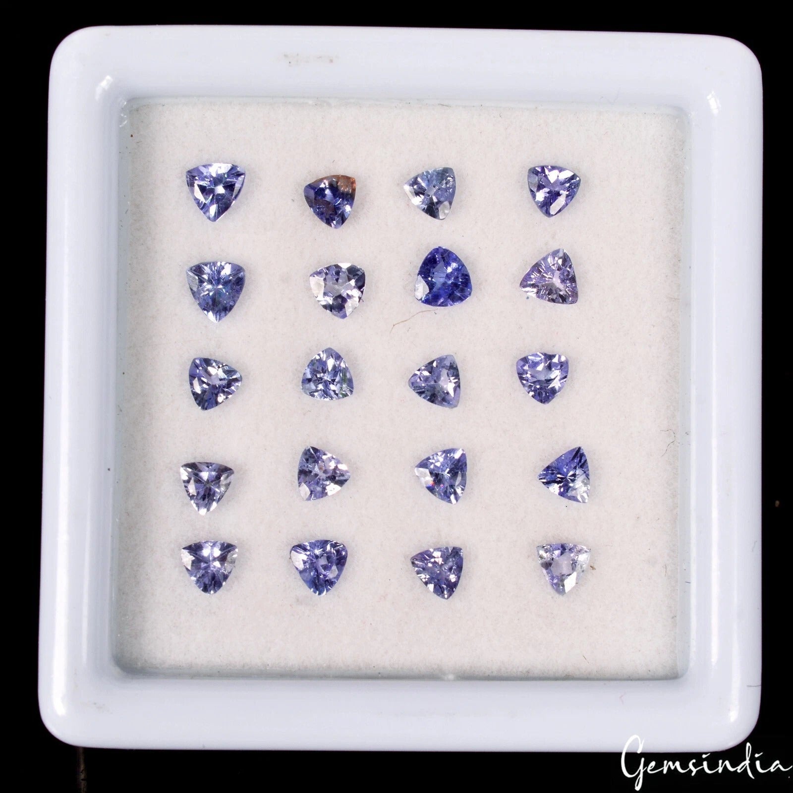 20 Pcs/3mm Stunning Blue Natural Tanzanite Trillion Cut Certified Loose Gemstone
