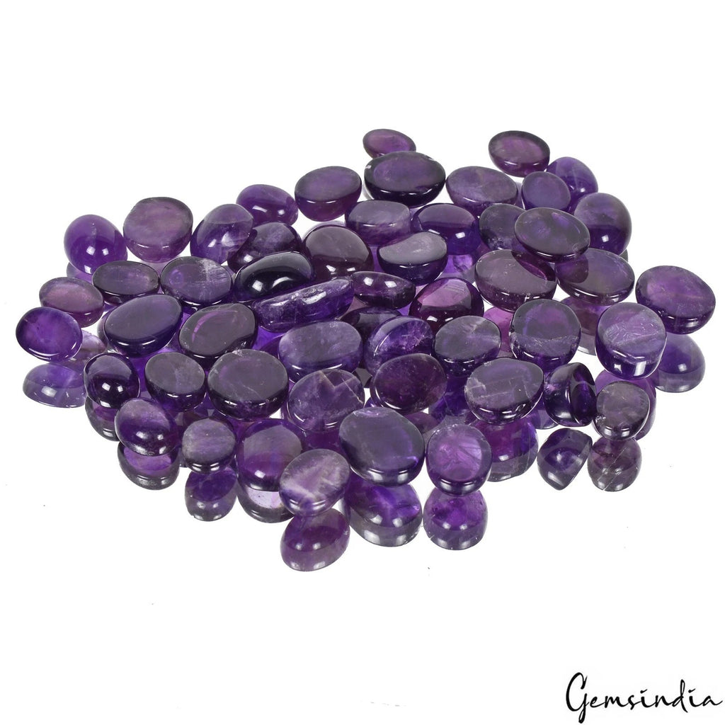 Amethyst Cabochon, Untreated, Purple — 8mm to 13mm, 163.80 Ct, Madagascar