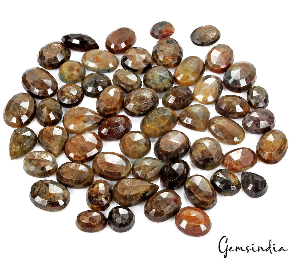 5000 Ct/57 Pc Natural Untreated Brown Sapphire Mix Cut Loose Wholesale Gems Lot