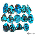 460 Ct Natural Blue Spiderweb Turquoise Mix Cut Loose Gemstone Arizona Lot 14 Pc