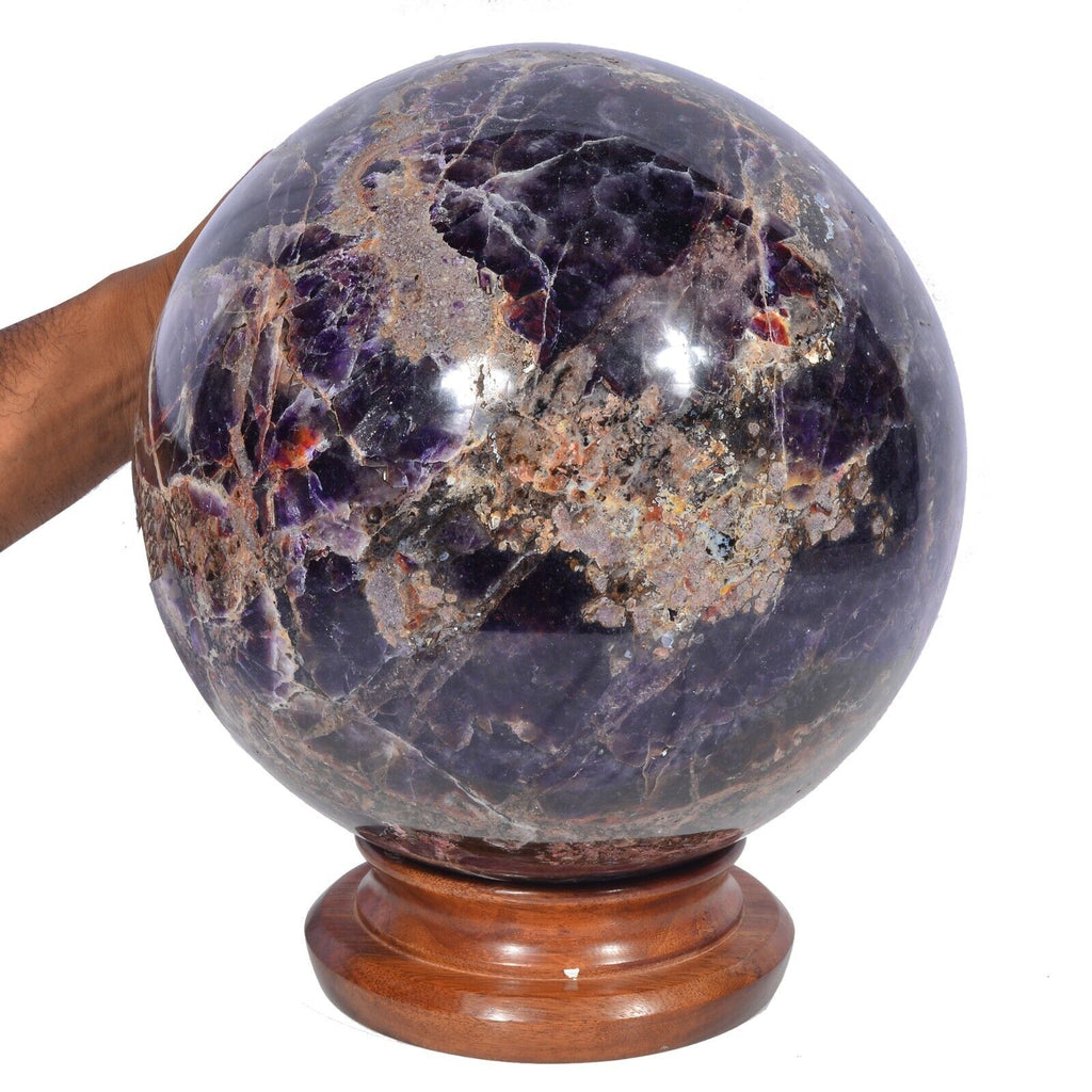 X Large 19.8 Kilo Natural Amethyst Crystal Mineral Sphere Gem /Home Decor~9.5"