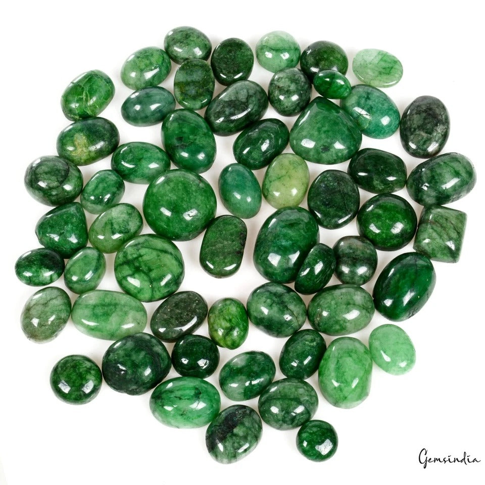 500 Ct Natural Brazilian Green Emerald Mix Cabochon Loose Jewelry Gemstones Lot