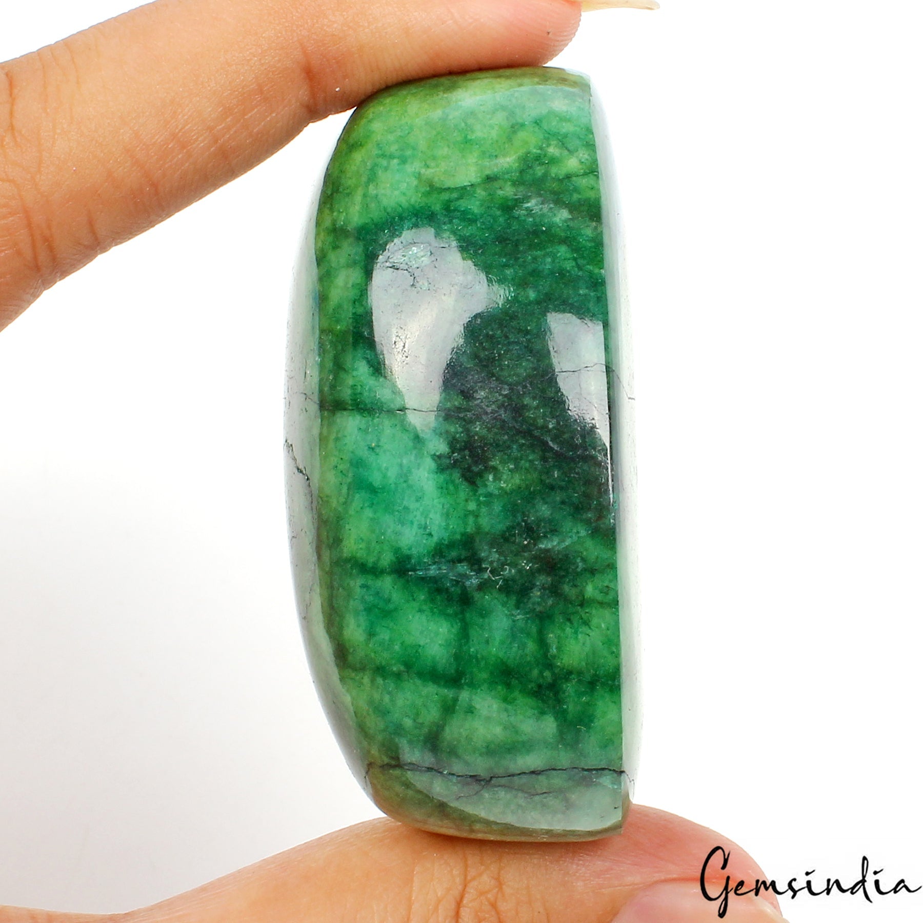 Certified 630 Ct Natural Green Brazilian Emerald Oval Cab Earth Mined Loose Gems