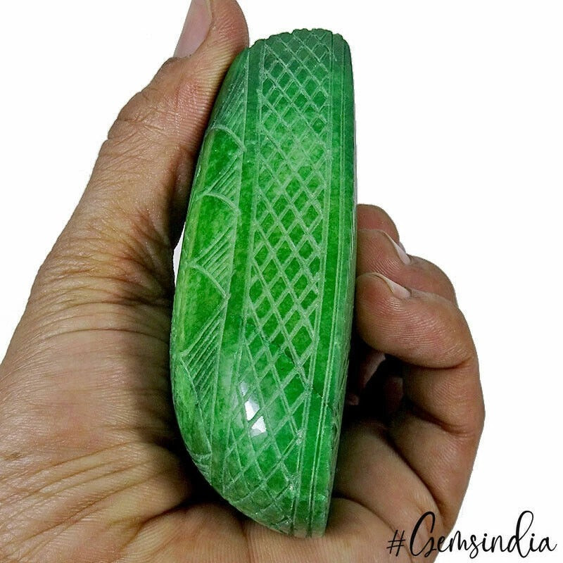 Certified 2015 Cts Natural Green Emerald Pear Carving Masterpiece Huge Size Gem