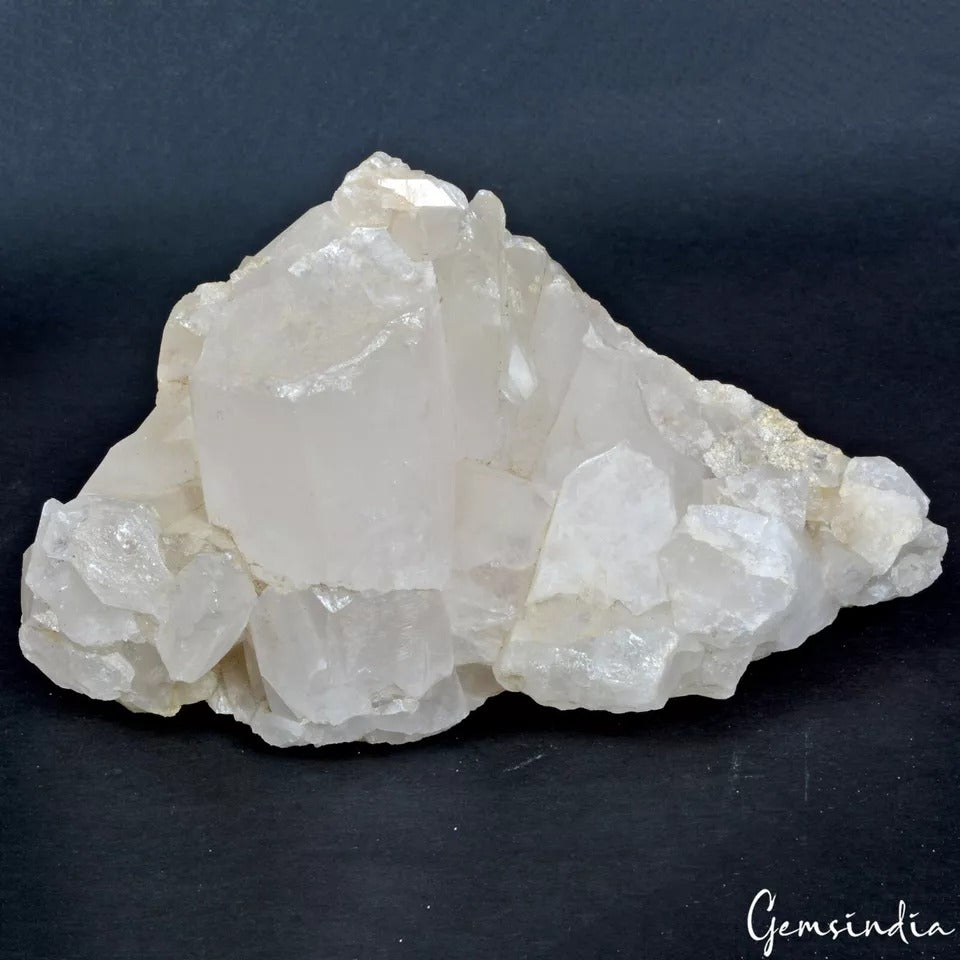 White Quartz Crystal Cluster, Untreated — 7.5 x 4.25 x 4.2Inch, 1.96 Kg (9800 Ct)