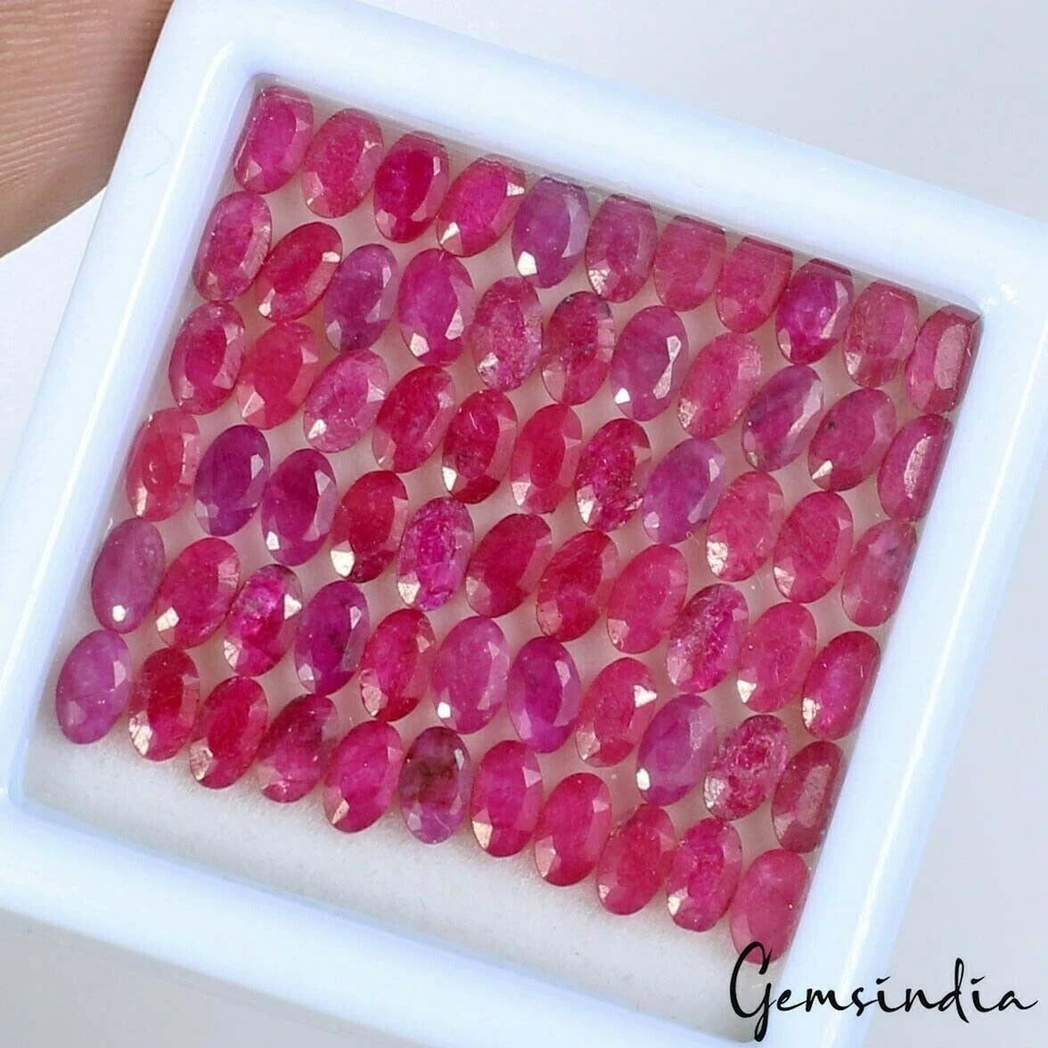 Certified 24.60 Ct/66Pcs Natural Pink Ruby Oval Calibrated 5x4mm Gem for jewelry