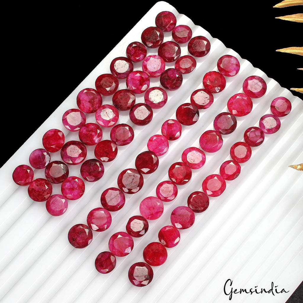 220 Ct/64 Pc Natural Pink Beryl Bixbite USA Round Cut Loose Gems Lot For Jewelry