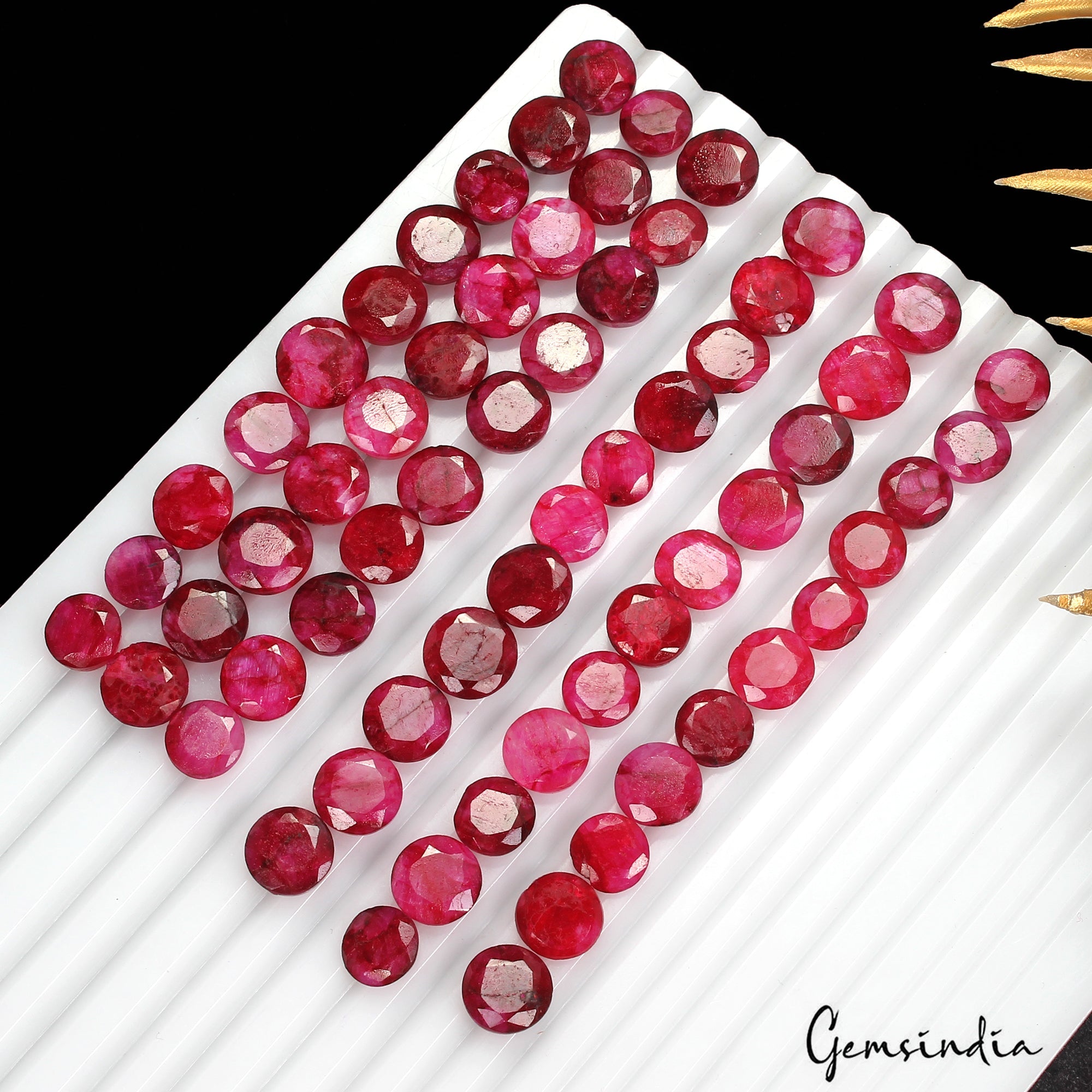 220 Ct/64 Pc Natural Pink Beryl Bixbite USA Round Cut Loose Gems Lot For Jewelry