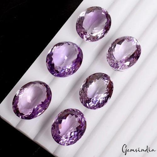 Amethyst Lot, Loose Gemstone, Purple — 6 Pieces, 16mm to 18mm, 91.40 Ct, Brazil