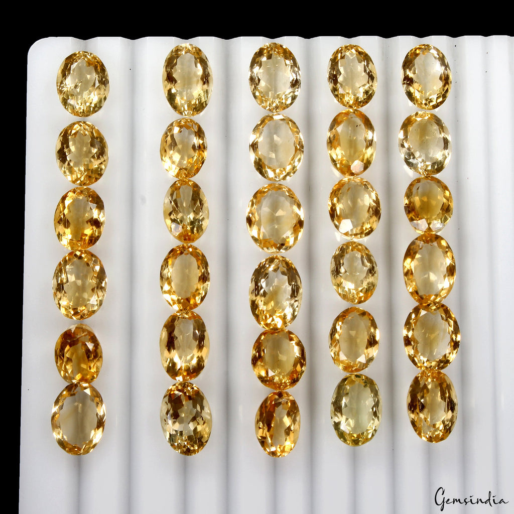 VVS 30 Pc Natural Citrine 11-13mm Oval Cut Top Quality Loose Untreated Gemstones