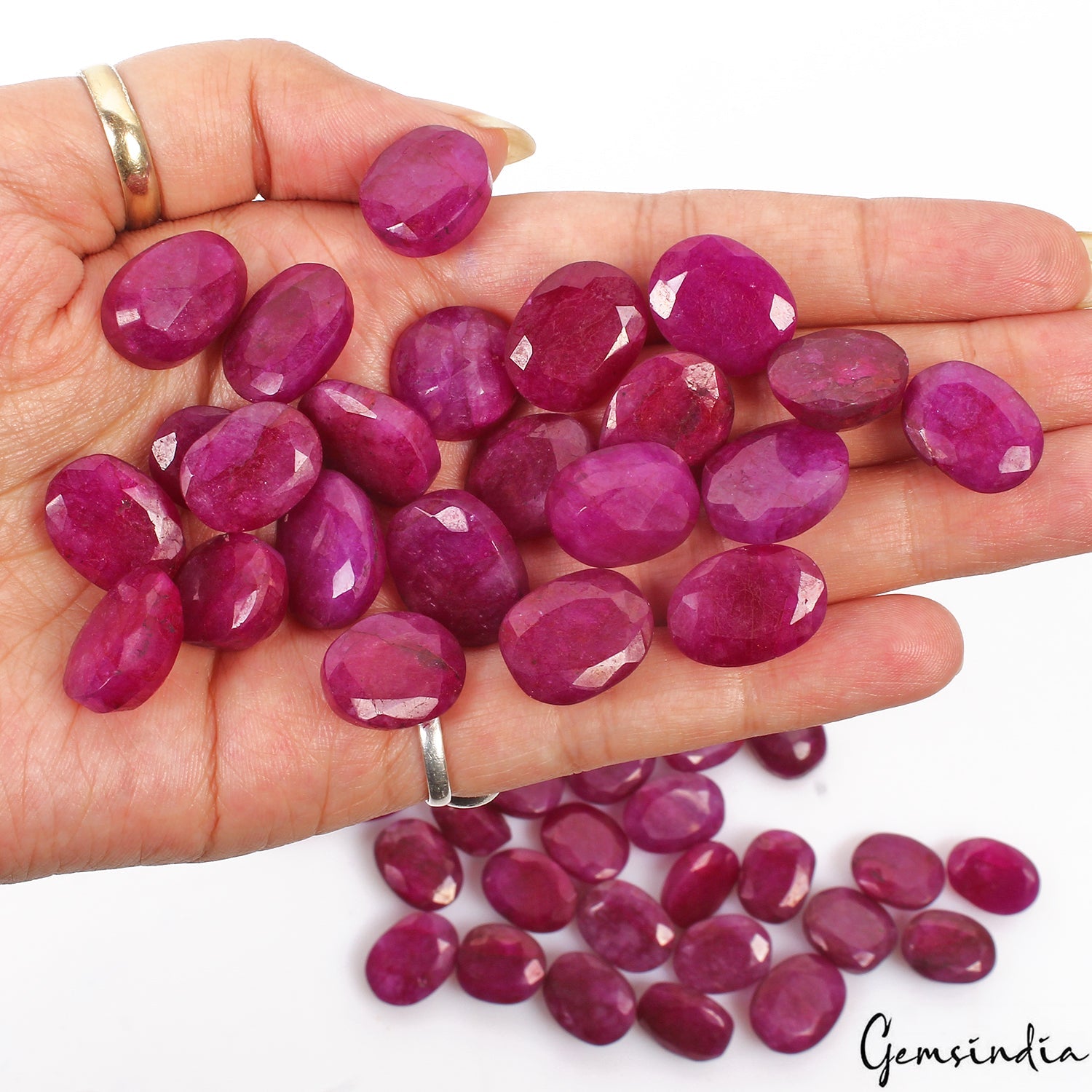 780 Cts/61 Pcs Natural USA Red Beryl Bixbite Oval Faceted Loose Gems For Jewelry
