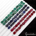 101.30 Ct Natural Ruby, Emerald, Sapphire 8x6mm Cushion Cut Certified Gems~ 60 P