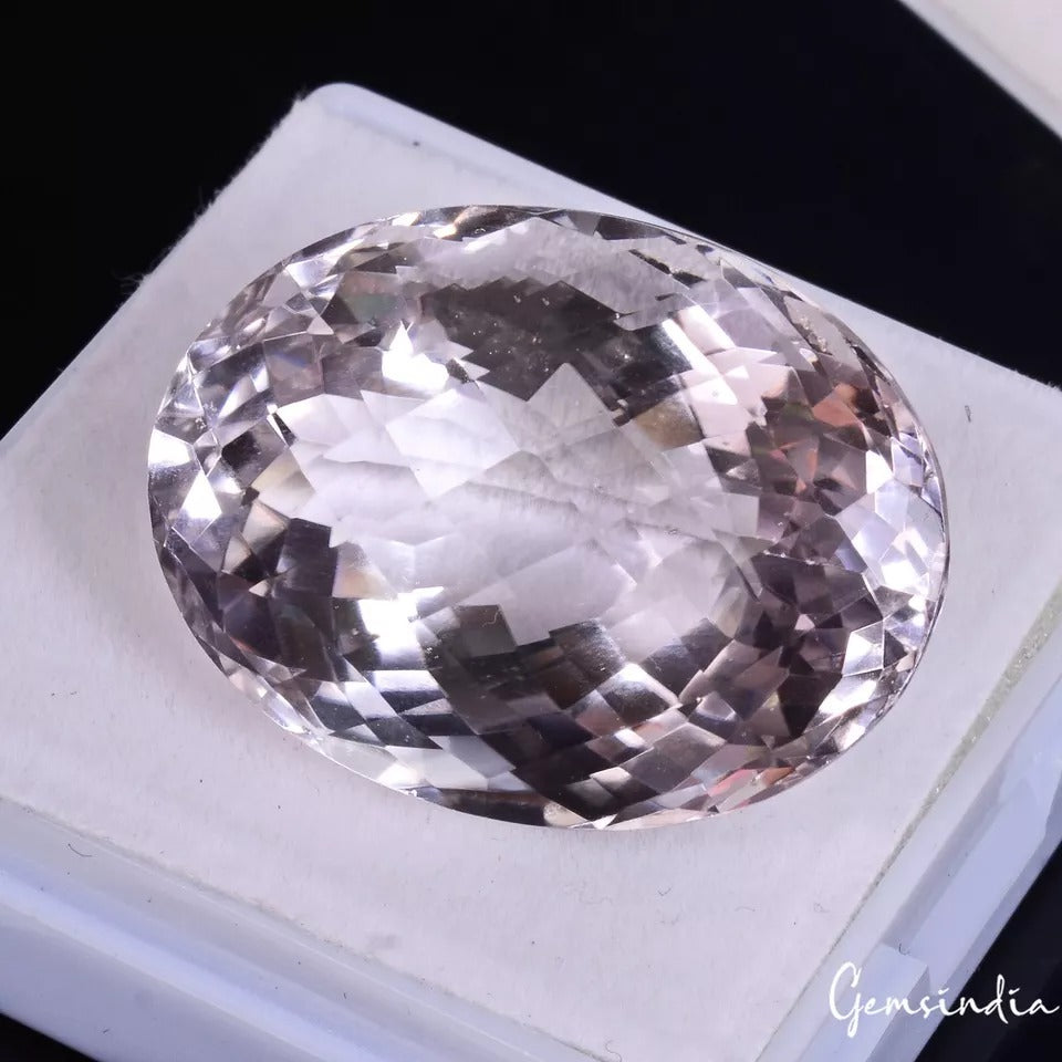 63.15 Ct Natural Untreated Bolivian Lavender Amethyst Oval Checker Cut Loose Gem