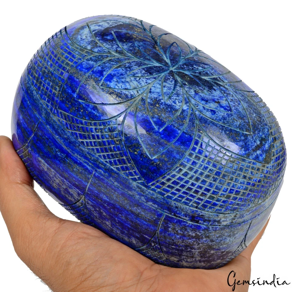 2.5 Kilo Natural Lapis Lazuli Oval Carving Earth Mined Huge Museum Size Gemstone