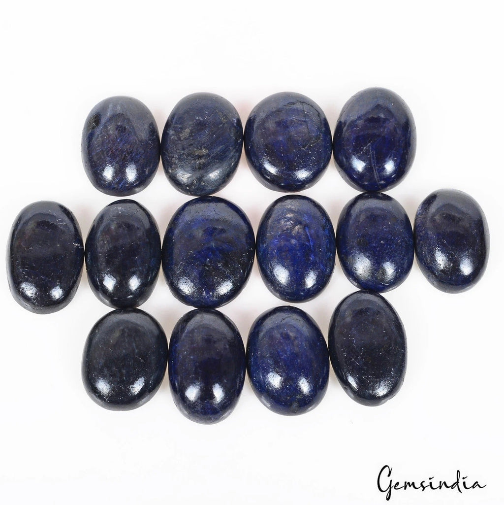 237.30 Ct Natural Blue Sapphire Oval Cabochon Loose Madagascar Gems Lot 14 Pcs