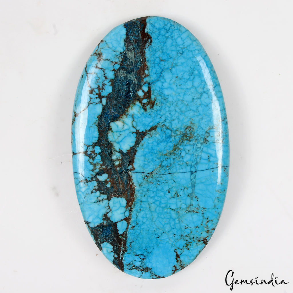 Turquoise Cabochon, Color Enhanced — 75x45x7 mm, 230 Ct