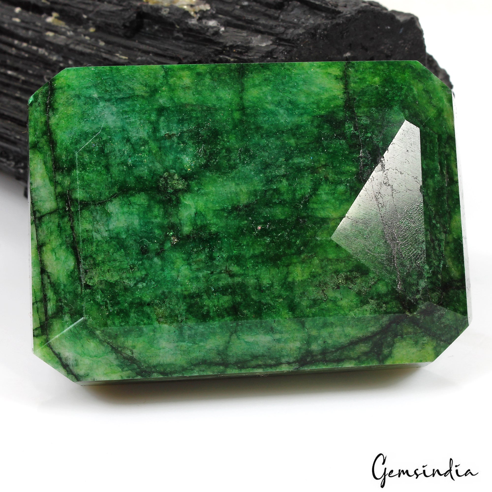 940 Ct Natural Green Brazilian Emerald Octagon Faceted Earth Mined Huge Gemstone