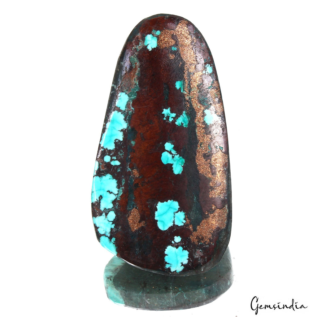 52.40 Ct Blue Spiderweb Turquoise Fancy Cab Arizona Loose Huge Gemstone From U.S